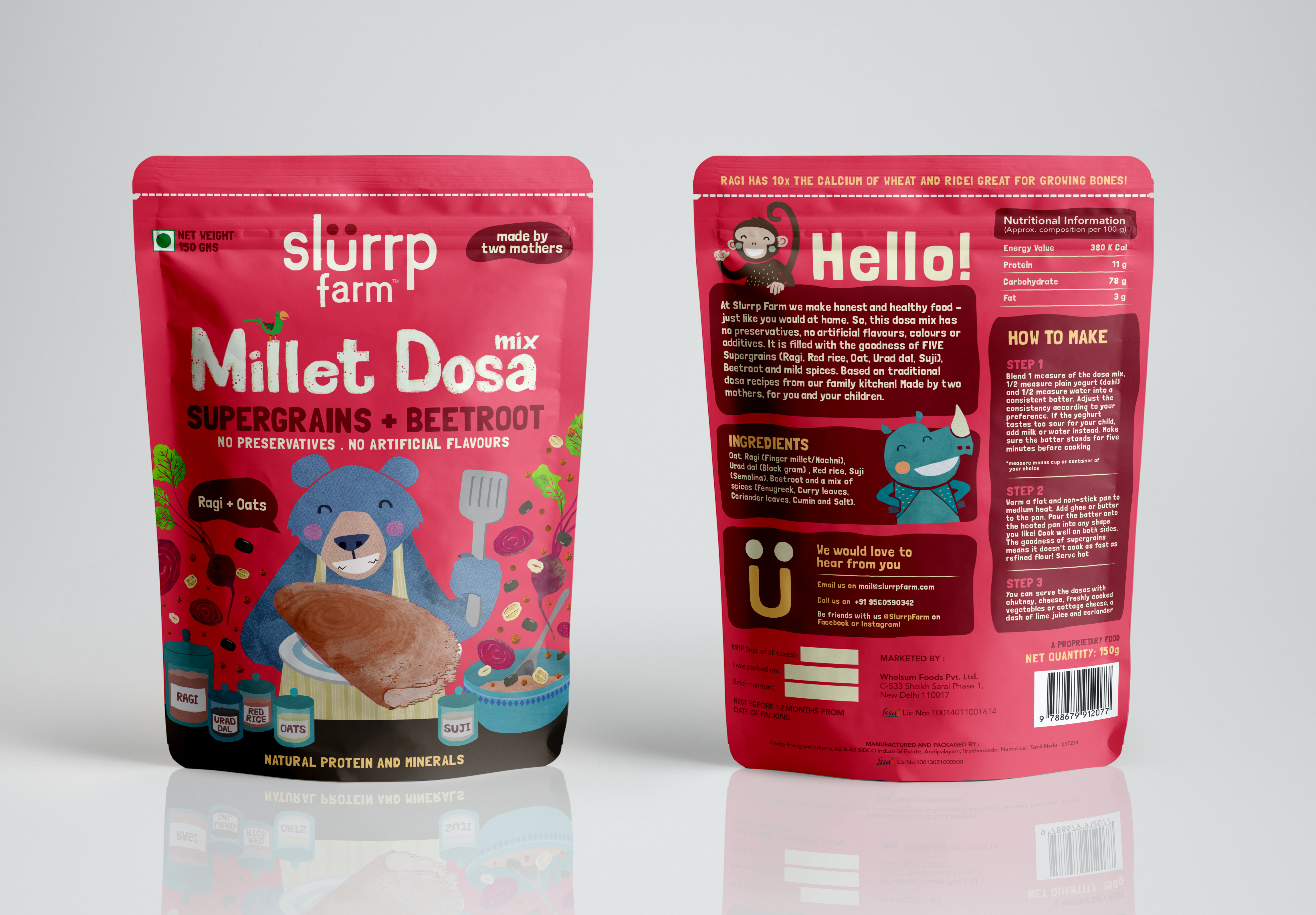 Slurrp Farm Millet Dosa - Supergrains + Beetroot